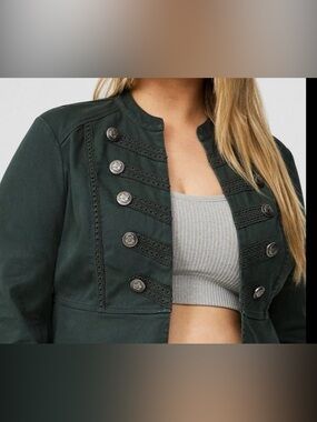 torrid Black Double-Breasted Military-Style Blazer